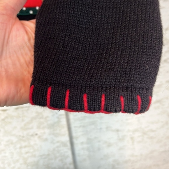 Vintage Christmas Sweater Cardigan Large Holiday Snowman Ice Skates - Picture 10 of 16